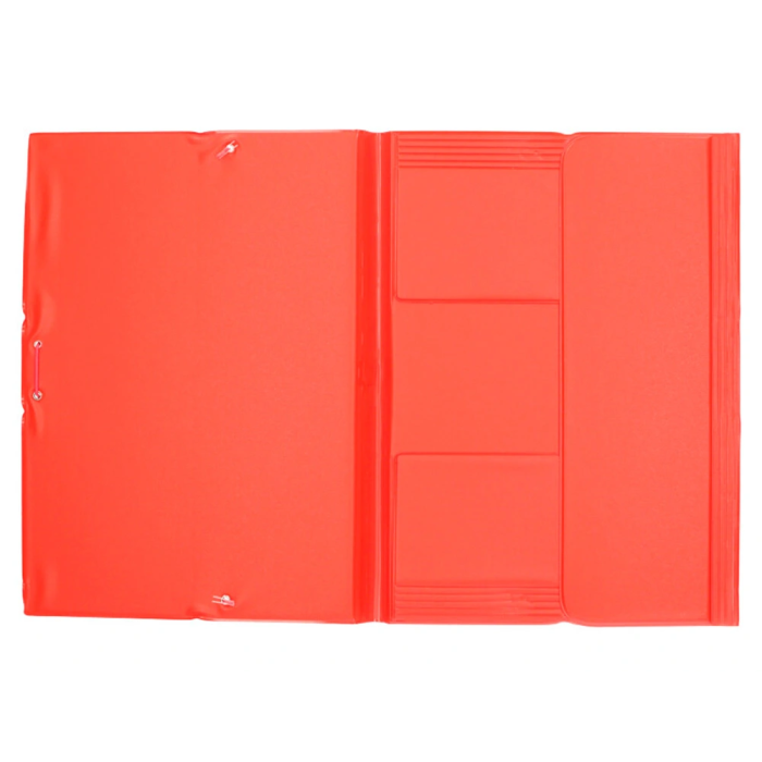 Liderpapel Carpeta Gomas Tres Solapas Plástico Folio Color Rojo 3
