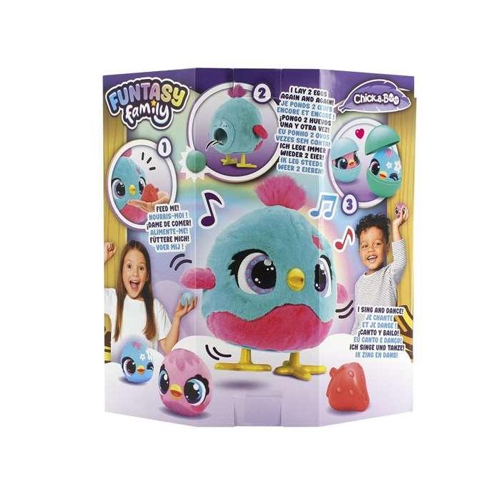 Peluche interactivo funtasy family - chick-a-boo. la mamá gallina que incuba los huevos. incluye accesorios. 15x18x18 cm 5