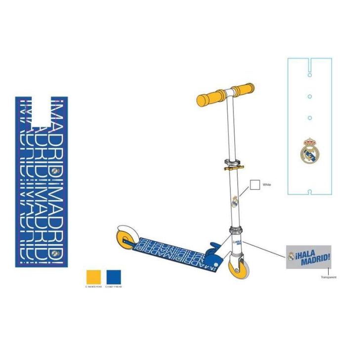 Patinete aluminio real madrid 2 ruedas 80x55,5x9,5 cm 1 Patinete aluminio real madrid 2 ruedas 80x55,5x9,5 cm 1