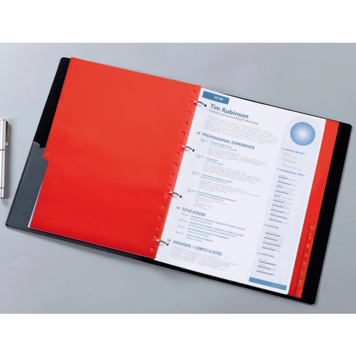 Liderpapel Separador Plástico Alfabético A-Z Cuarto para Documentos 11 Taladros PVC 160 Micras 3x210x170 mm 3