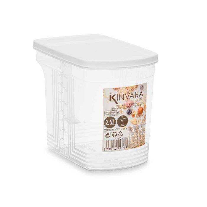 Organizador Asa 2,5 L Transparente Gris Kinvara 20X17CM (24 Unidades) 2 Organizador Asa 2,5 L Transparente Gris Kinvara 20X17CM (24 Unidades) 2