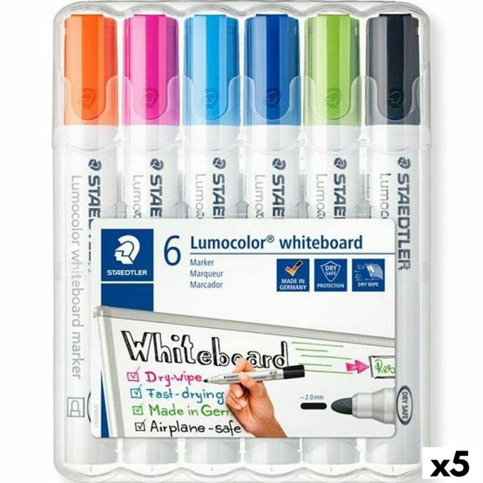 Set de Marcadores Staedtler Lumocolor 351 Pizarra blanca 6 Piezas (5 Unidades)