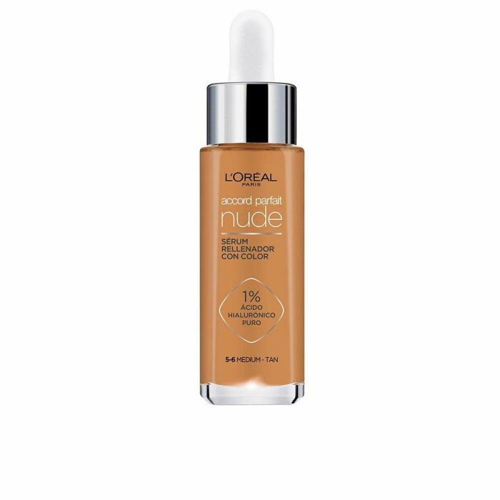 L'Oréal Paris Accord Parfait Nude Sérum con Color #5-6 30 ml - Con Ácido Hialurónico, Textura Ligera