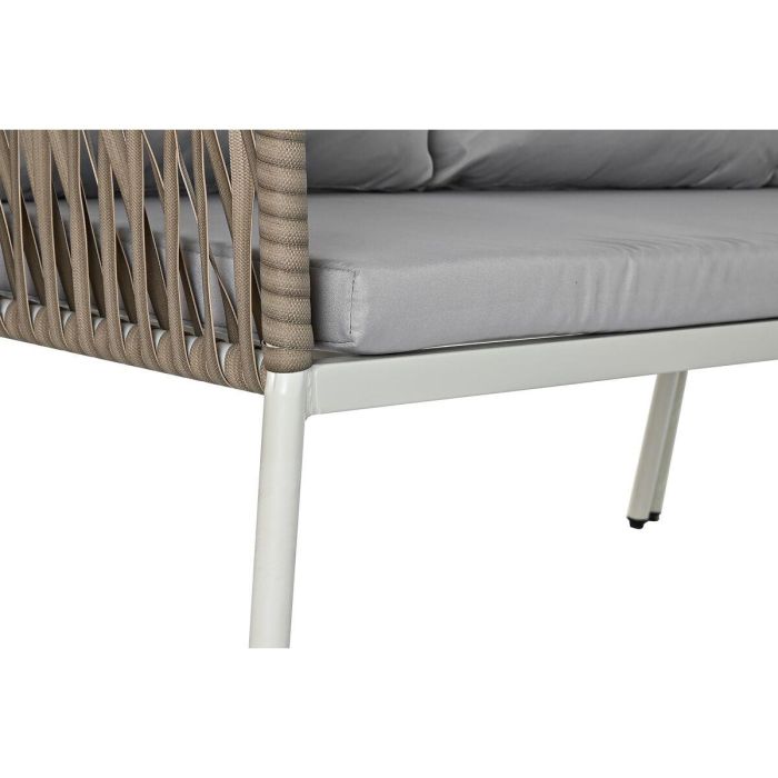 Sofa Terraza Y Jardin DKD Home Decor Blanco Marron Claro 190 x 70 x 190 cm Set de 3 3 Sofa Terraza Y Jardin DKD Home Decor Blanco Marron Claro 190 x 70 x 190 cm Set de 3 3