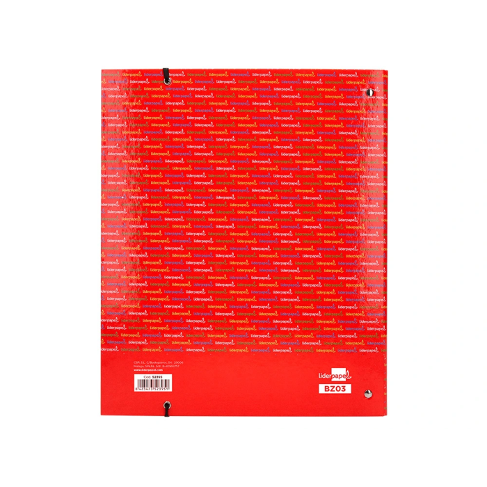 Liderpapel Carpeta con Recambio A5 Cuadro 5mm Forrada 4 Anillas 20mm con Cierre de Gomilla y 120 Hojas 3