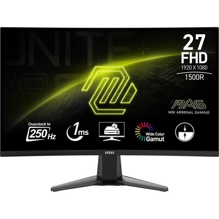 Monitor Gaming - MSI - 27'' Curvo 1500R - QHD - 1ms - 250Hz - HDR Ready - Sincronización Adaptativa - Compatible con VESA