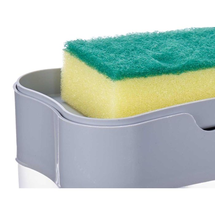 Kinvara Dosificador de Jabón y Estropajo de Plástico PP Amarillo/Gris/Transparente 14x5x9.5 cm (12 Unidades) 3