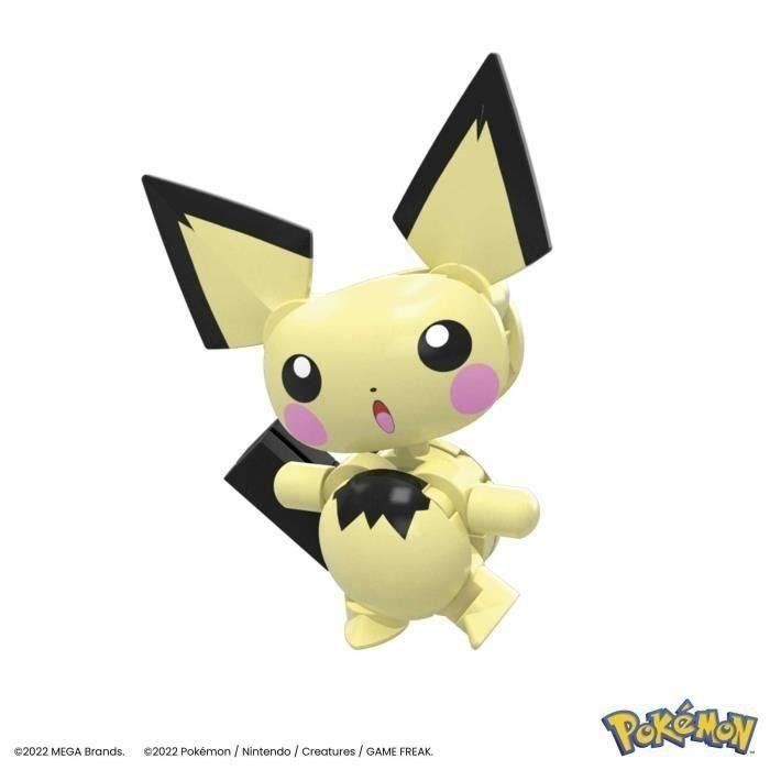 Mega Bloks Hkt23 - Set de Construcción Pokémon Evoluciones Pikachu, Pichu, Raichu Figuras Articuladas con Entorno Azotea 4