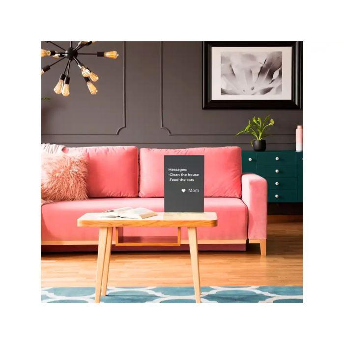 Archivo 2000 Pizarra Doble Cara Metacrilato Negro Base Madera A4 Vertical 40x210x330 mm 4