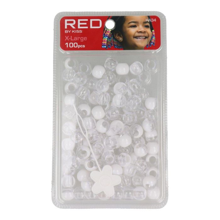 Red Kiss Abalorios para el Cabello XL 100 Pcs (Blanco)