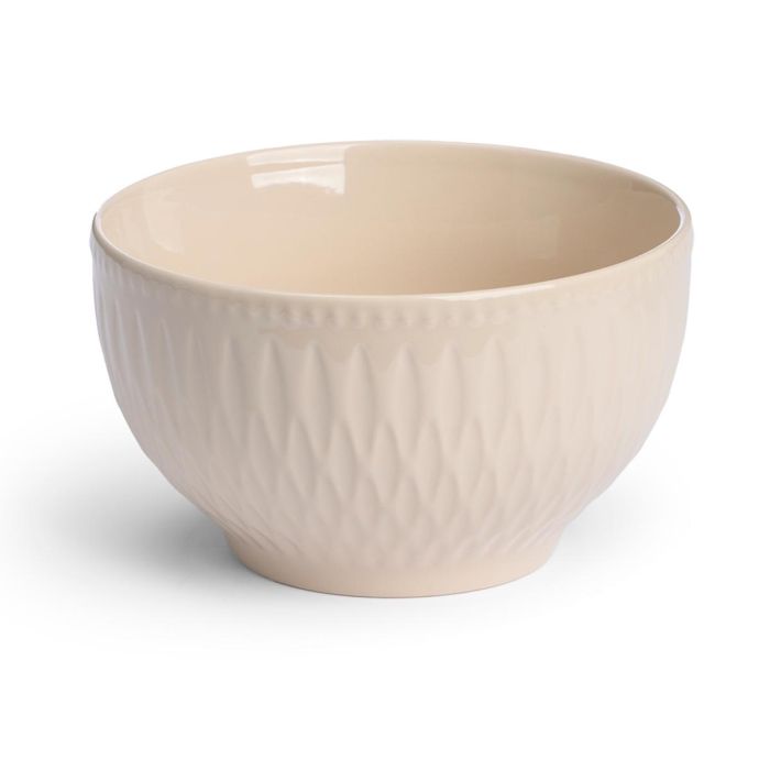 Vessia Bowl de Desayuno de Cerámica Surtido en 2 Colores Claros (Beige y Gris) 650 ml - 14.3 x 14.3 x 8.5 cm (Set de 24)