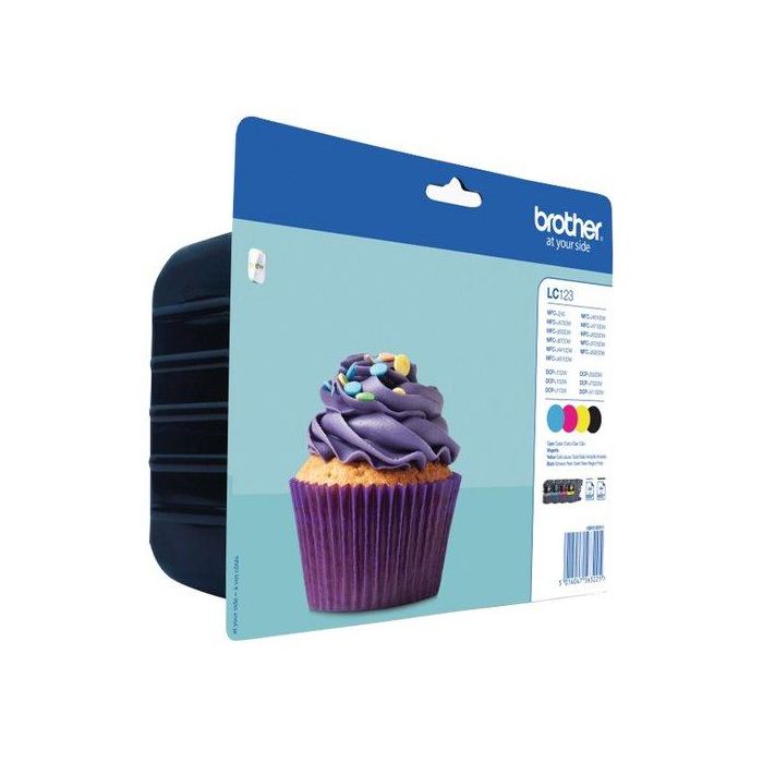 Cartucho Inkjet Brother Lc-123Valbp Multipack (4 Colores) Dcp-J4110Dw, Mfc-J4410Dw/Mfc-J4510Dw/Mfc-4610Dw/Mfc-4710Dw (600 Pag.)