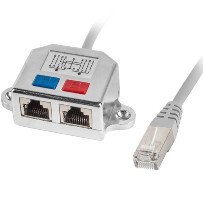 Lanberg Adaptador Splitter Ethernet FTP RJ45, 100 Mbps, Conectores RJ-45 Macho/Hembra, Categoría 5/5e, Blindaje Simple 1 Lanberg Adaptador Splitter Ethernet FTP RJ45, 100 Mbps, Conectores RJ-45 Macho/Hembra, Categoría 5/5e, Blindaje Simple 1