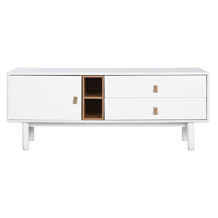 Mueble de TV Home ESPRIT Blanco Natural Polipropileno Madera MDF 140 x 40 x 55 cm 1