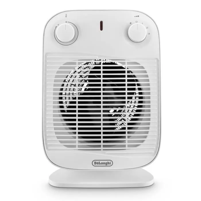 Delonghi Calefactor HFS50A20.WH Baño Ventilador 2000W 2 Niveles Potencia Protección IP21 Termostato Ajustable Ventilación Verano Habitaciones 60m³ 1