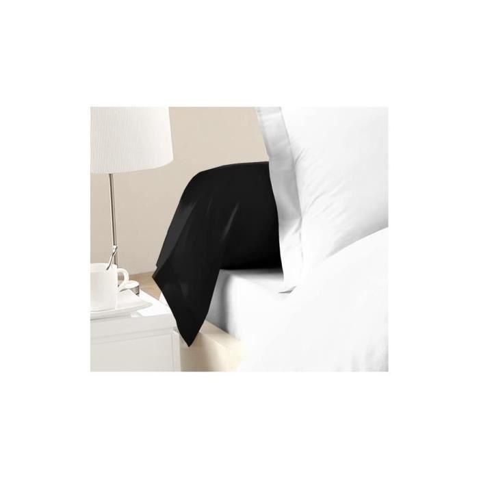 LOVELY HOME Set de 2 100% algodón 85x185 cm negro 1 LOVELY HOME Set de 2 100% algodón 85x185 cm negro 1