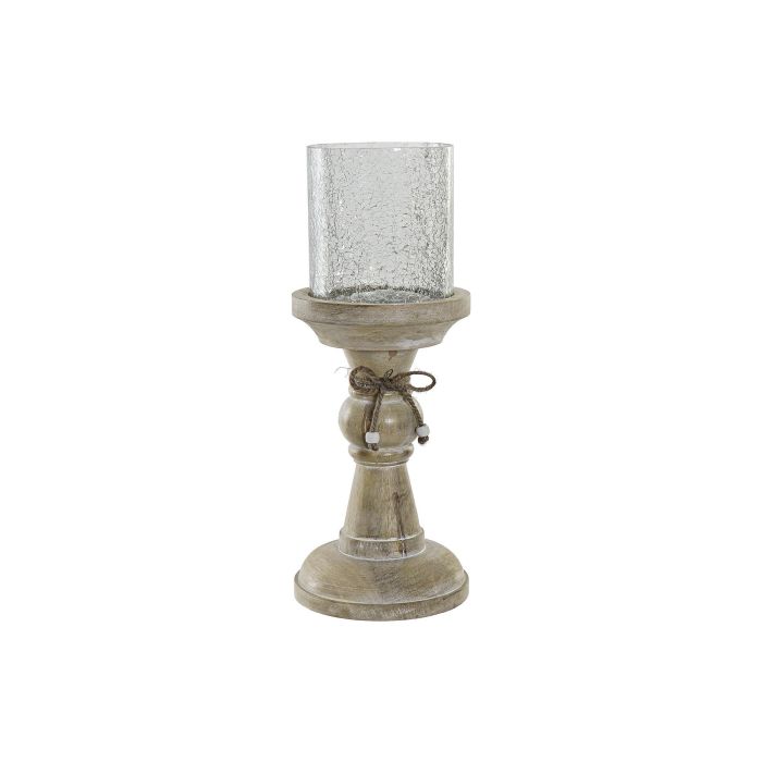 Portavela Romantico DKD Home Decor Natural Transparente 13 x 32 x 13 cm (2 Unidades) 0 Portavela Romantico DKD Home Decor Natural Transparente 13 x 32 x 13 cm (2 Unidades) 0