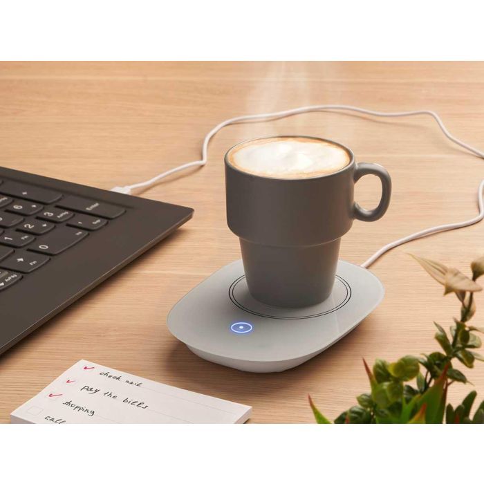 Calentador de taza a 40°C Blanco Kinvara - 12.2x2.1x16.2 cm, ABS y vidrio, USB-C (12 Unidades) 4 Calentador de taza a 40°C Blanco Kinvara - 12.2x2.1x16.2 cm, ABS y vidrio, USB-C (12 Unidades) 4