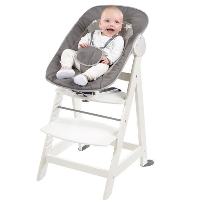 ROBA Born Up Trona convertible 2 en 1 + Hamaca reclinable con estampado de estrellas - Estrellitas - Desde el nacimiento - Madera blanca 1 ROBA Born Up Trona convertible 2 en 1 + Hamaca reclinable con estampado de estrellas - Estrellitas - Desde el nacimiento - Madera blanca 1
