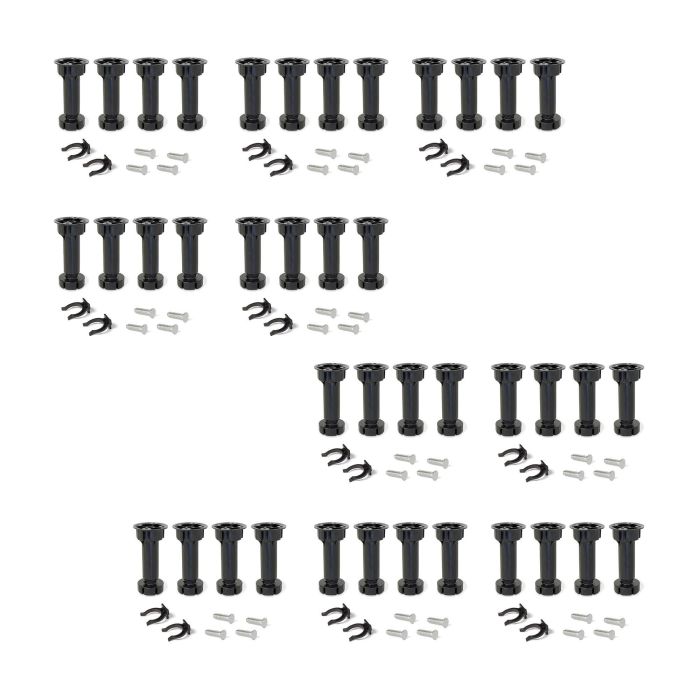 Emuca Lote de 10 kits de pies niveladores para mueble Bone, con base premontada, altura 150mm, regulable 148-165mm, Plástico, Negro 0 Emuca Lote de 10 kits de pies niveladores para mueble Bone, con base premontada, altura 150mm, regulable 148-165mm, Plástico, Negro 0