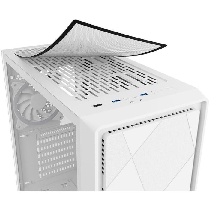 Sharkoon VS8 RGB Midi Tower ATX Blanco con 3 Ventiladores RGB, Cristal Templado, USB-C y Refrigeración Líquida 7