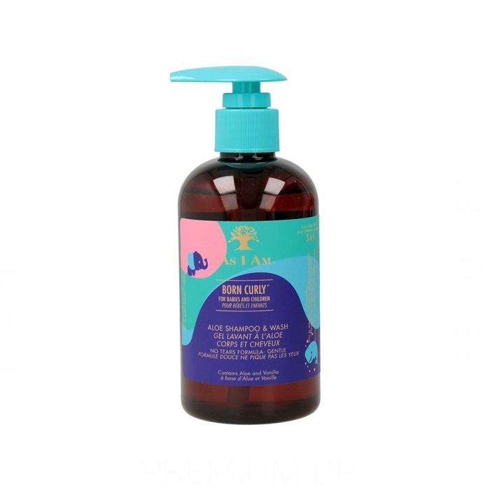 As I Am Born Curly Aloe Champú & Lavado 240ML/8OZ (Niños)