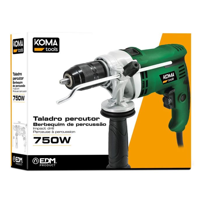 Koma Tools TP-750 Taladro Percutor Eléctrico 750W, Portabrocas Automático Ø13mm, Hormigón 13mm, Madera 25mm, Acero 13mm 2 Koma Tools TP-750 Taladro Percutor Eléctrico 750W, Portabrocas Automático Ø13mm, Hormigón 13mm, Madera 25mm, Acero 13mm 2