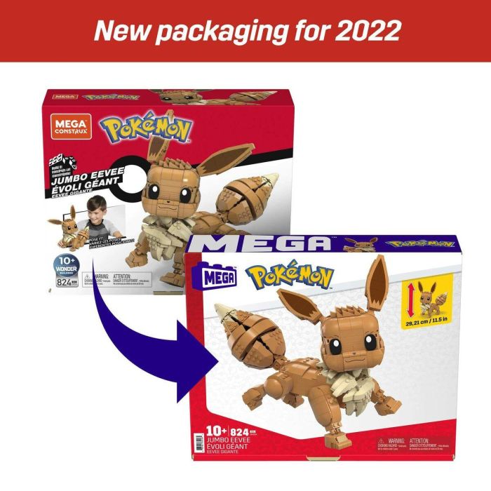 Mega Construx Ladrillos de Construcción Pokémon Eevee Giant 845 Piezas Figura para Construir 10 Años y Más 1
