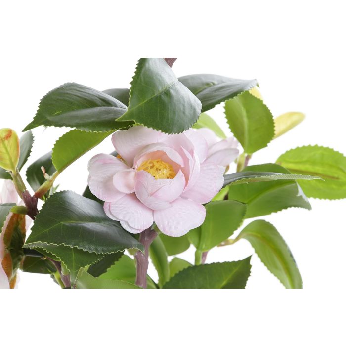 DKD Home Decor Planta Rosal Artificial Rosa Palo Verde Blanco 18x38x23 cm (4 Unidades) PVC EVA 2