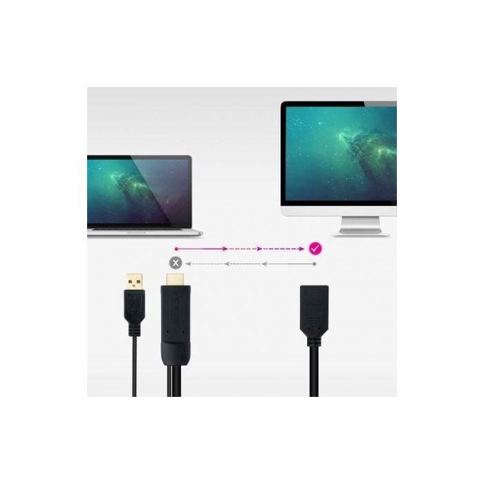 Nanocable 10.16.0205 Conversor HDMI 2.0 a DisplayPort 1.2, Soporta 4K@60Hz, Alimentación USB, 20cm Negro 2 Nanocable 10.16.0205 Conversor HDMI 2.0 a DisplayPort 1.2, Soporta 4K@60Hz, Alimentación USB, 20cm Negro 2