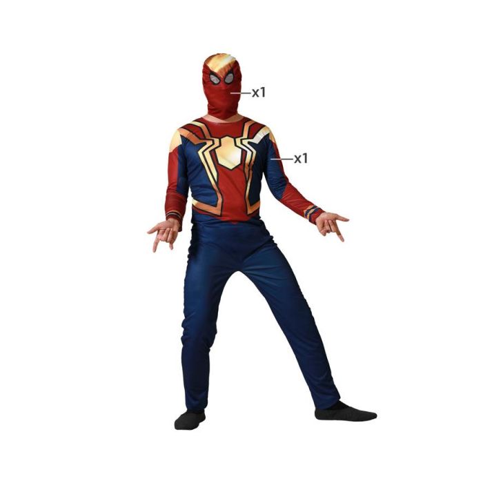 Disfraz de Superhéroe Araña Azul para Hombre Adulto Talla M-L - Incluye Máscara y Mono Disfraz de Superhéroe Araña Azul para Hombre Adulto Talla M-L - Incluye Máscara y Mono