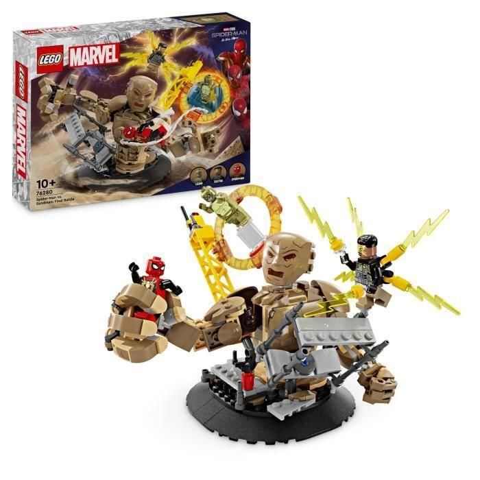 LEGO 76280 Marvel Spider-Man vs. Sandman: La batalla final, juguete con minifiguras de superhéroes 1