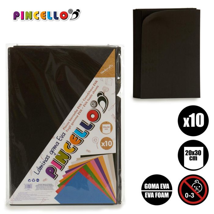 Juego 10 Laminas Goma Eva Negro 20X30Cm Pincello (24 Unidades) 3 Juego 10 Laminas Goma Eva Negro 20X30Cm Pincello (24 Unidades) 3
