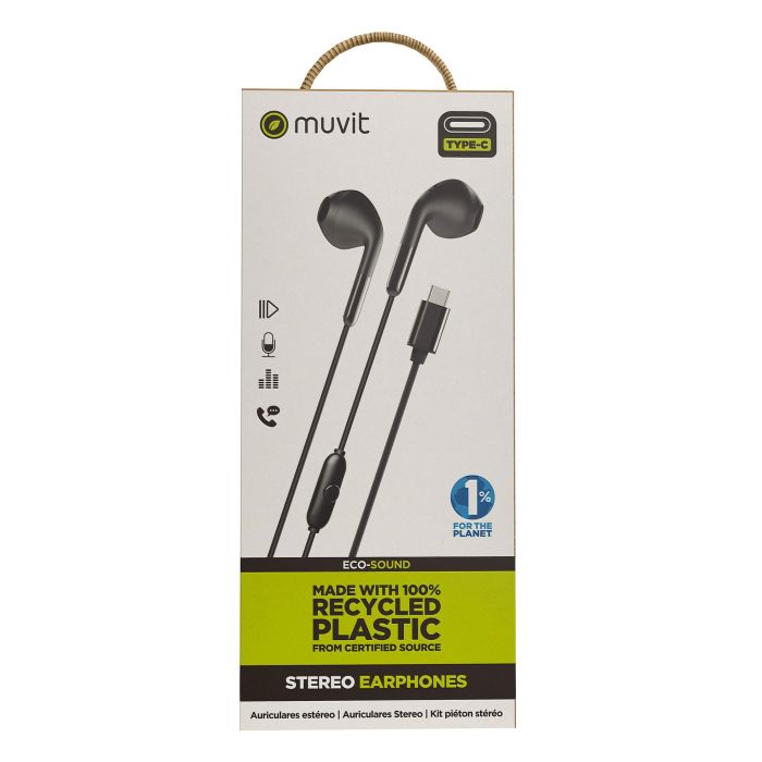 Muvit Auriculares E58 Estéreo con Conector Tipo C, Materiales Reciclados, Sonido de Alta Calidad 9 Muvit Auriculares E58 Estéreo con Conector Tipo C, Materiales Reciclados, Sonido de Alta Calidad 9