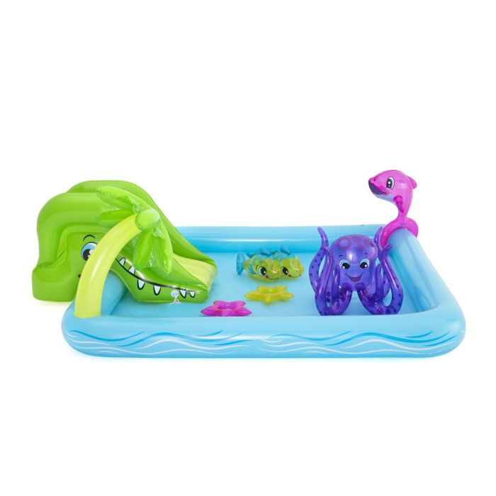 Bestway Piscina Infantil Centro de Actividades Acuáticas Fantastic Aquarium con Tobogán, Fuente, Juegos y Accesorios Inflables 239x206x86 cm Bestway Piscina Infantil Centro de Actividades Acuáticas Fantastic Aquarium con Tobogán, Fuente, Juegos y Accesorios Inflables 239x206x86 cm