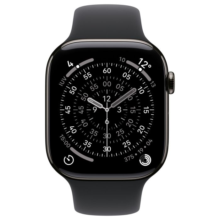 Apple Watch S11 Titan Schiefer Cellular 46mm Reloj Inteligente con Correa Deportiva Negra M/L Apple Watch S11 Titan Schiefer Cellular 46mm Reloj Inteligente con Correa Deportiva Negra M/L