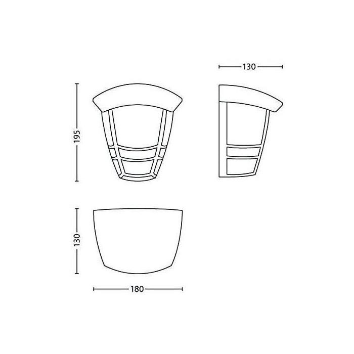 CREEK-Aplique para exterior Metal H19,5cm Blanco Philips 2 CREEK-Aplique para exterior Metal H19,5cm Blanco Philips 2