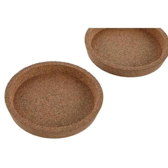 Posavasos Basicos DKD Home Decor Natural 10 x 2 x 10 cm Set de 4 1