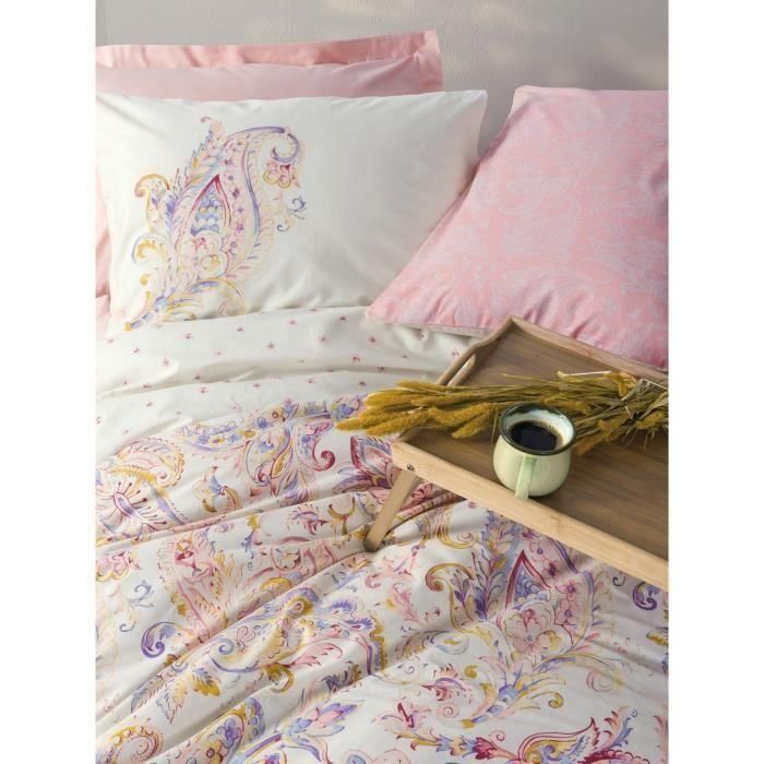 Juego de cama - 1 funda nórdica 220x240 cm + 2 fundas de almohada 60x60 cm - 100% algodón - Rosa 1 Juego de cama - 1 funda nórdica 220x240 cm + 2 fundas de almohada 60x60 cm - 100% algodón - Rosa 1