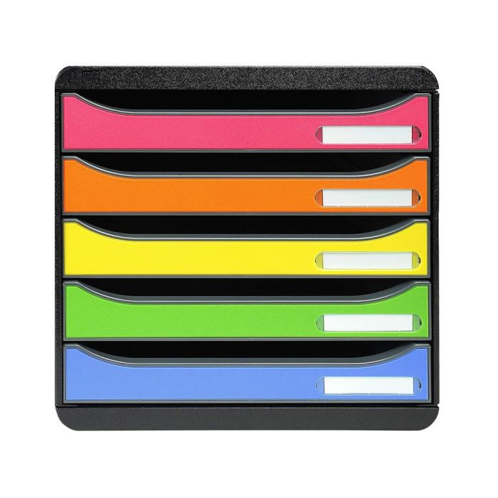 Exacompta Fichero Cajones Sobremesa Big-Box Plus Classic Iderama Arlequín 5 Cajones Multicolores 330x350x245 mm 1