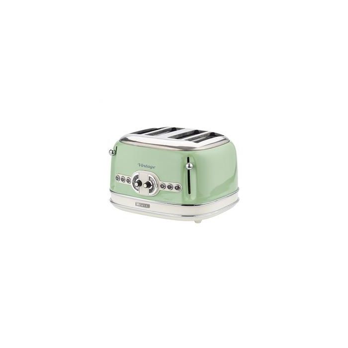 Ariete 156/04 Tostador 4 Ranuras Verde con Rueda Selectora de 6 Niveles y Bandeja Recogemigas