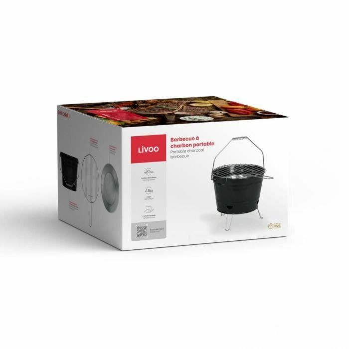 Livoo DOC327N Barbacoa de Carbón Portátil, Fabricada en Acero Inoxidable, con Superficie de Cocción Ø27 cm y 24 cm de Altura 1 Livoo DOC327N Barbacoa de Carbón Portátil, Fabricada en Acero Inoxidable, con Superficie de Cocción Ø27 cm y 24 cm de Altura 1