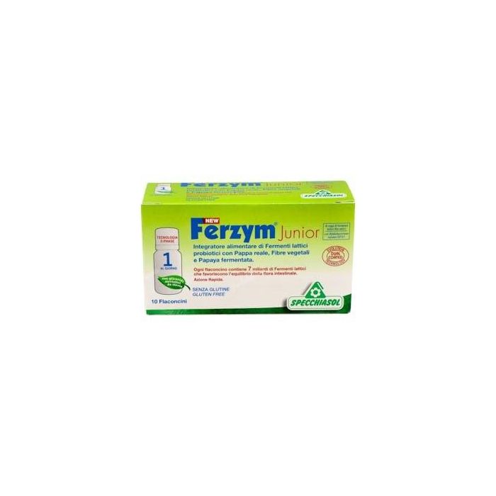 Ferzym Junior Probióticos con Jalea Real 10 Viales. Favorece el equilibrio flora intestinal niños +2 años.