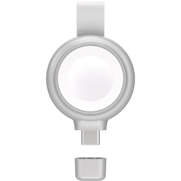 4smarts Cargador Inalámbrico MFi Carga Rápida para Apple Watch Series 1-9/SE/Ultra/Ultra 2 y AirPods, QI2, USB, Plata