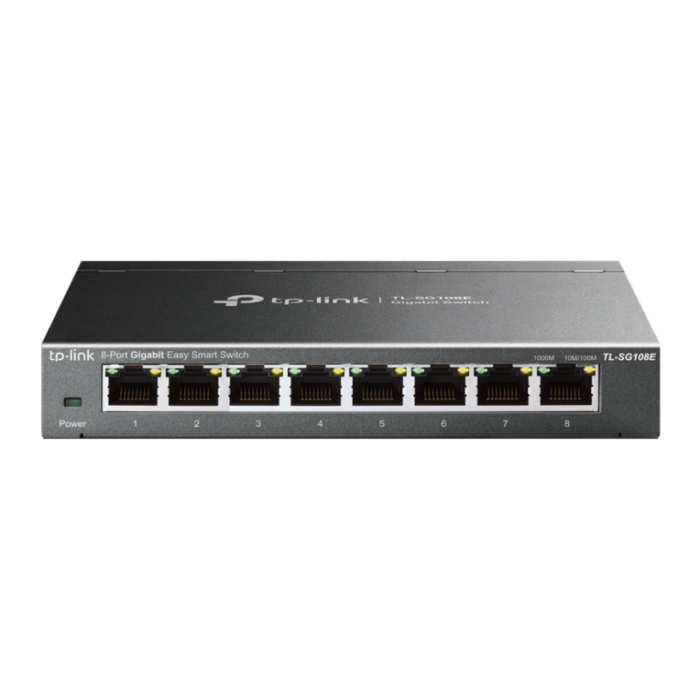 Tp - link Switch Easy Smart Gestionado TL-SG108E 8 Puertos 10/100/1000Mbps RJ45, Eficiencia Energética, VLAN, QoS