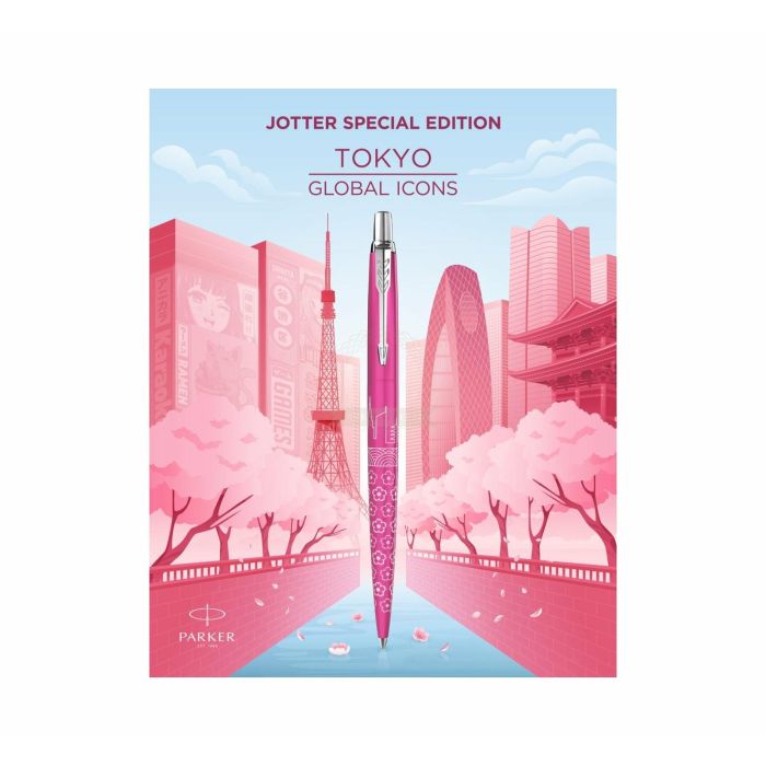 Parker Bolígrafo Jotter SE Global Icons Tokyo Rosa - Diseño Grabado Edificios Rascacielos - Acabado Negro Mate 5 Parker Bolígrafo Jotter SE Global Icons Tokyo Rosa - Diseño Grabado Edificios Rascacielos - Acabado Negro Mate 5