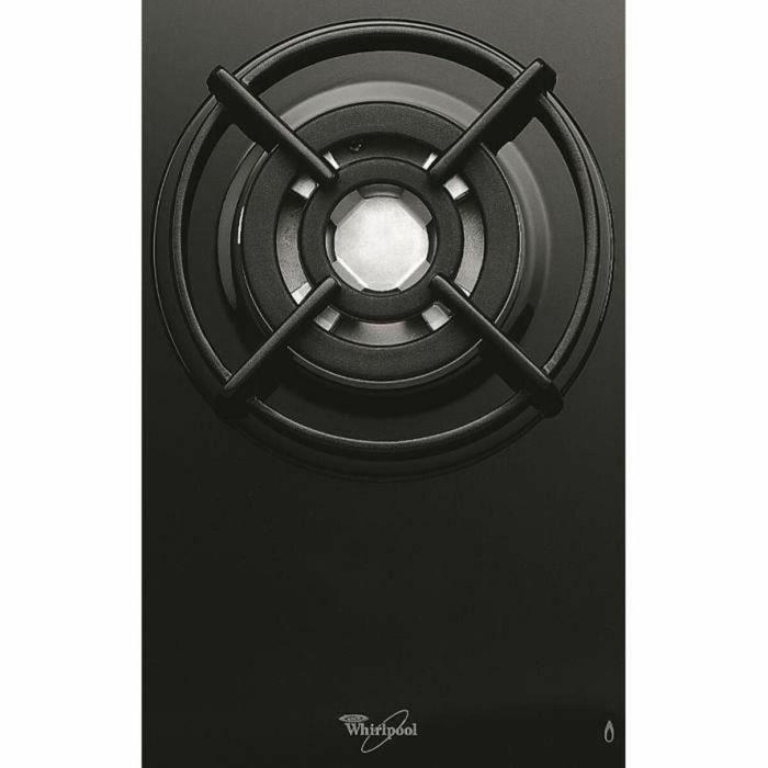 Whirlpool AKT404NB Cocina de gas de vidrio templado, 3 quemadores, 6350W, 59x51cm, Encendido con una mano, Negro 1 Whirlpool AKT404NB Cocina de gas de vidrio templado, 3 quemadores, 6350W, 59x51cm, Encendido con una mano, Negro 1