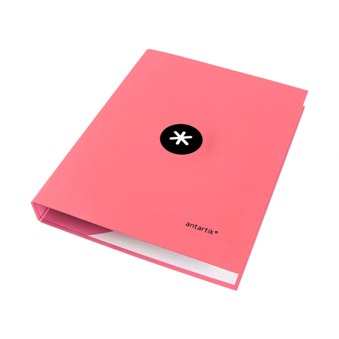 Antartik Carpeta A4 Forrada 4 Anillas 25 mm Redondas Color Coral 4