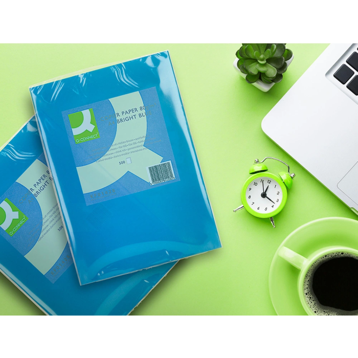 Q-connect Papel Color Din A4 80gr Azul Intenso Paquete de 500 Hojas 4