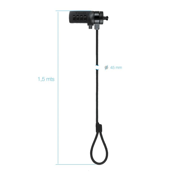 TooQ TQCLKC0015-G cable antirrobo 1,5 m 2 TooQ TQCLKC0015-G cable antirrobo 1,5 m 2